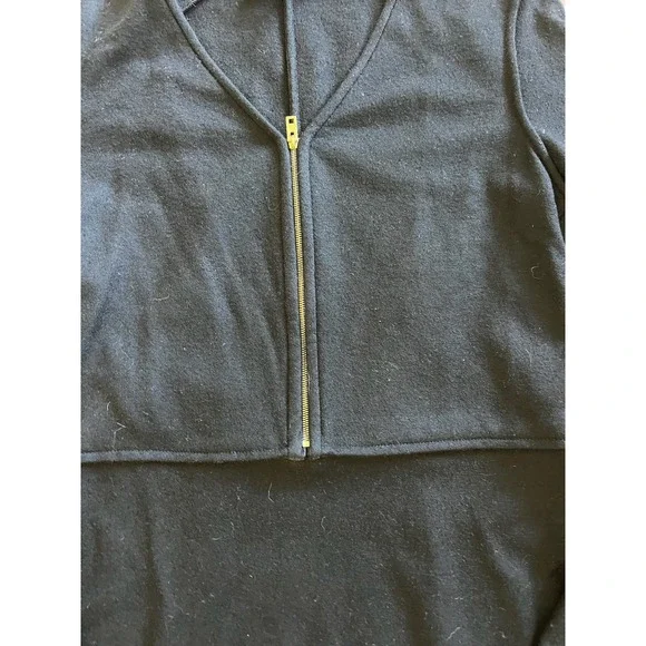 Rag Bone Black Wool Blend Zipper‎ Front Long Sleeve Dress Size 2 - Picture 7 of 11